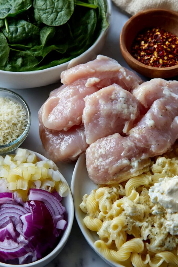 Crock Pot Chicken Spinach Artichoke Pasta