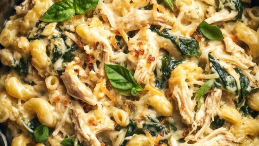 Crock Pot Chicken Spinach Artichoke Pasta
