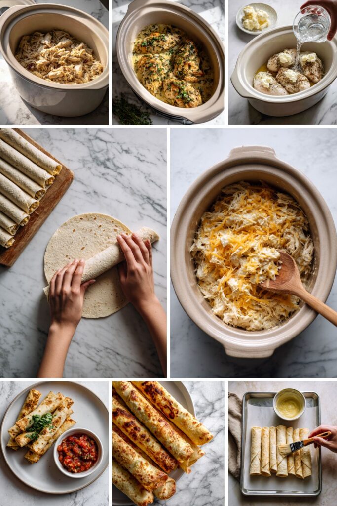 Crock Pot Chicken Taquitos