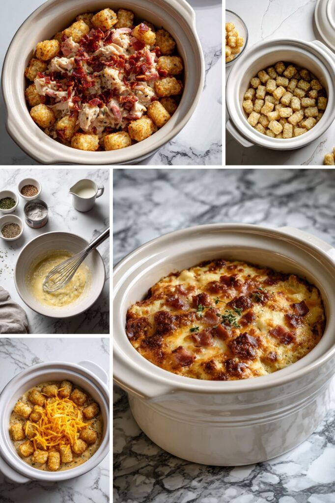 Crock Pot Chicken Tater Tot Casserole