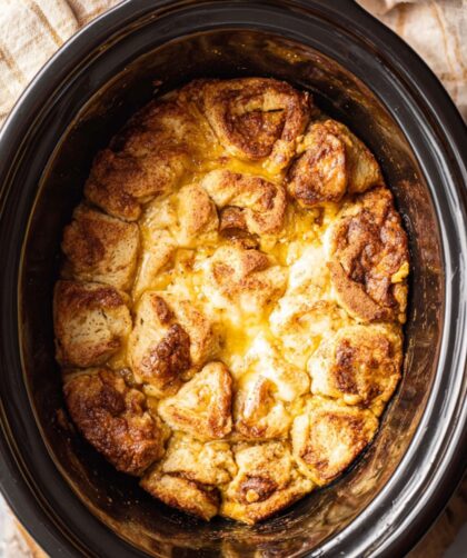 Crock Pot Cinnamon Roll Pumpkin Casserole