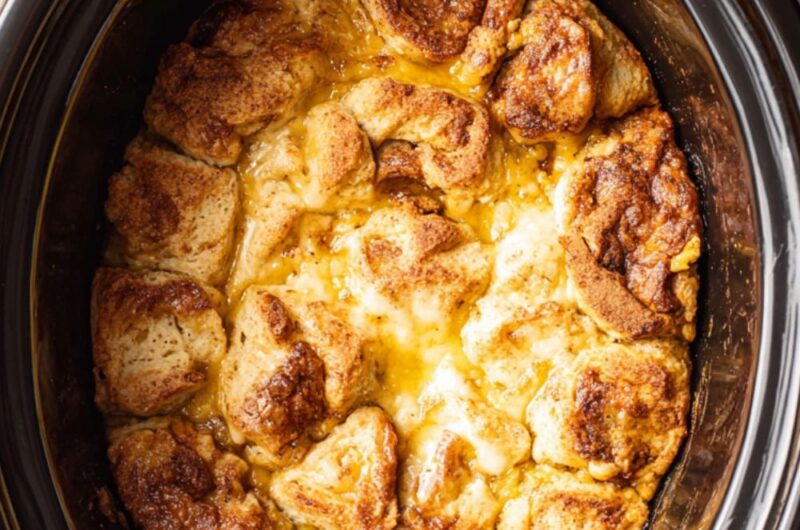 Crock Pot Cinnamon Roll Pumpkin Casserole