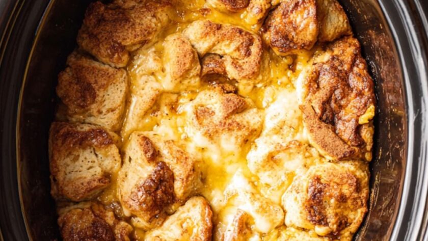 Crock Pot Cinnamon Roll Pumpkin Casserole