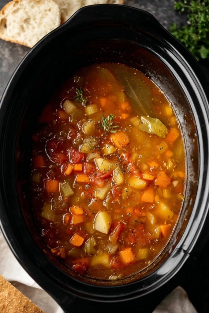 Crock Pot Vegetable Soup With Frozen Vegetables