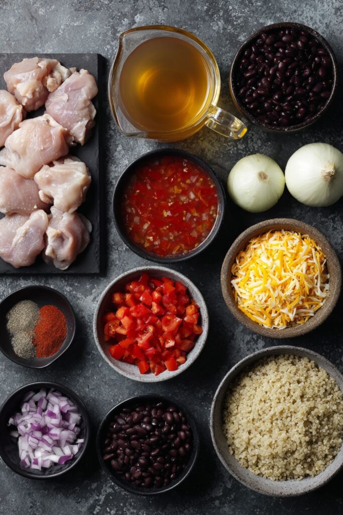 Crock Pot Chicken Quinoa Burrito Bowl