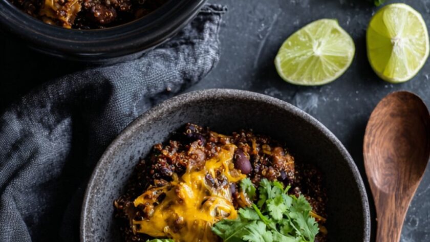 Crock Pot Chicken Quinoa Burrito Bowl