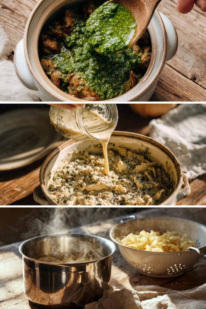 Crock Pot Chicken Pesto Alfredo