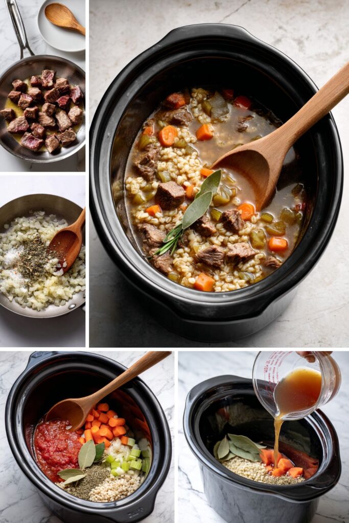 Crock Pot Beef Barley Vegetable Soup