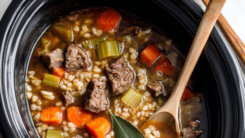 Crock Pot Beef Barley Vegetable Soup