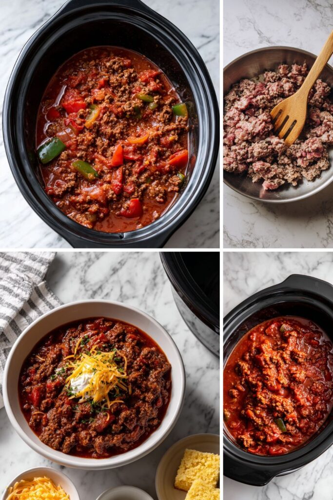 Crock Pot Beef Beanless Chili