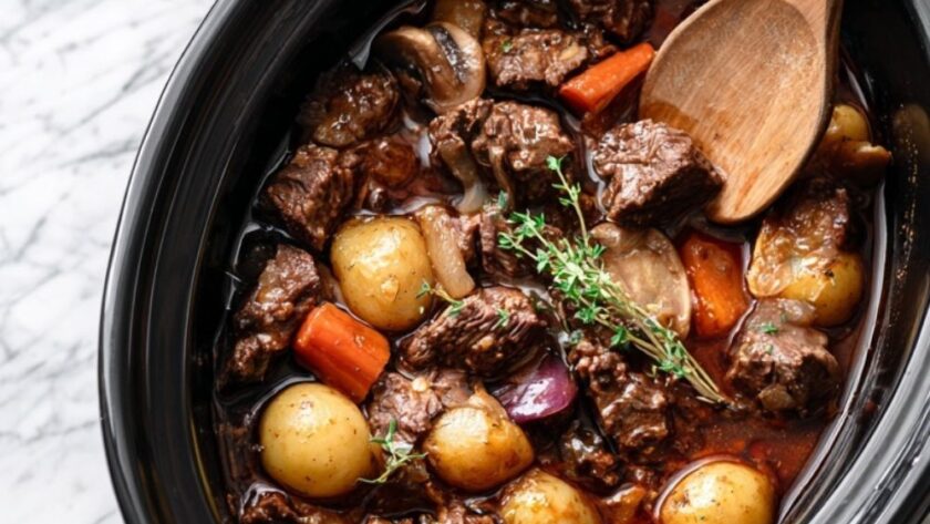 Crock Pot Beef Boeuf Bourguignon