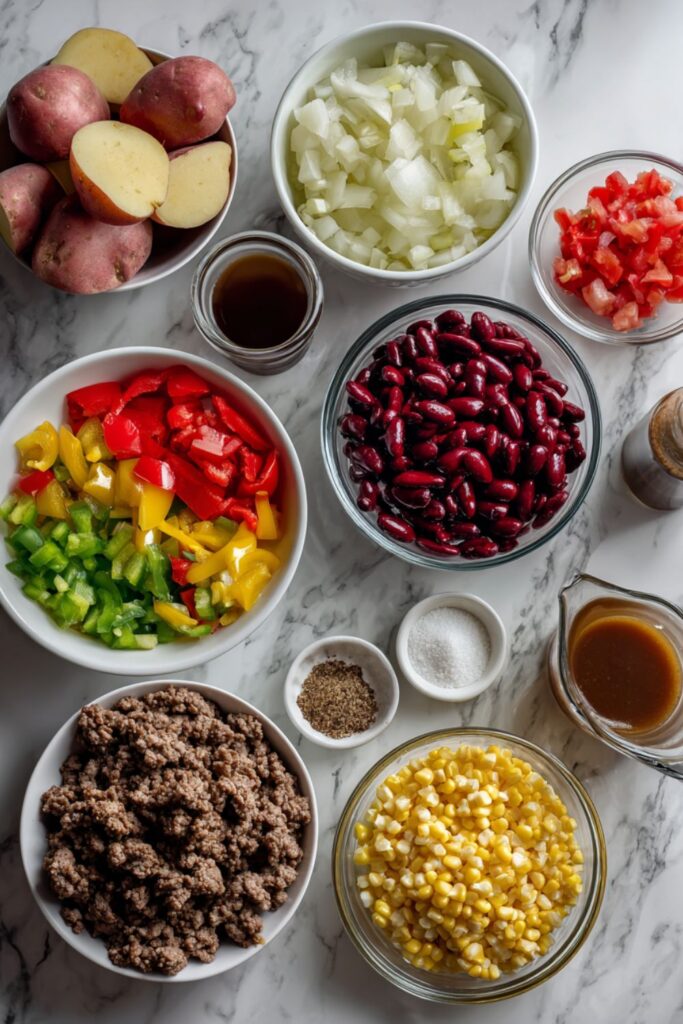 Crock Pot Beef Cowboy Casserole
