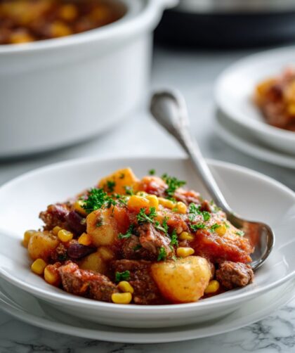 Crock Pot Beef Cowboy Casserole