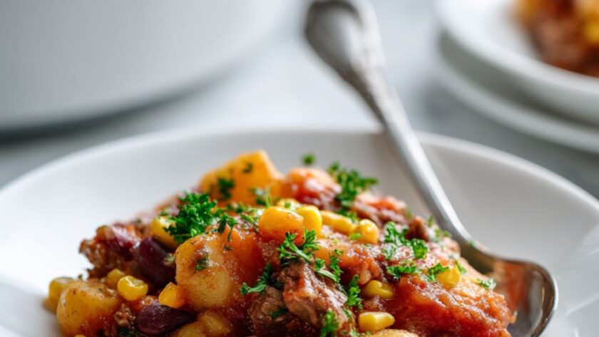 Crock Pot Beef Cowboy Casserole