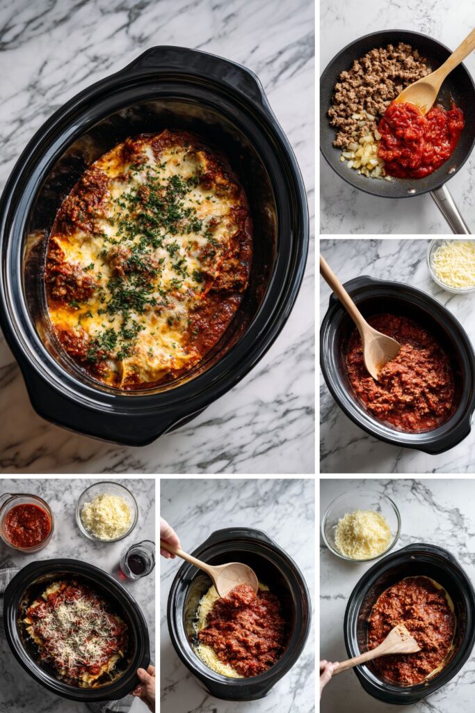 Crock Pot Beef Lasagna