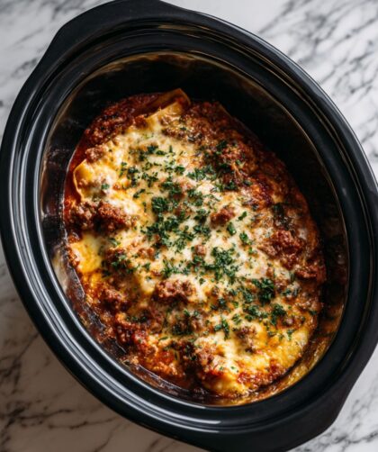 Crock Pot Beef Lasagna