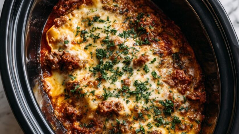 Crock Pot Beef Lasagna