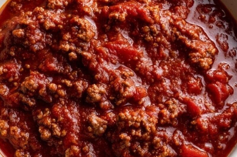 Crock Pot Beef Meat Lovers Spaghetti Sauce
