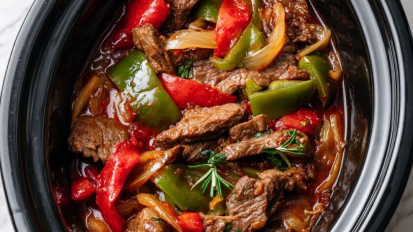 Crock Pot Beef Pepper Steak