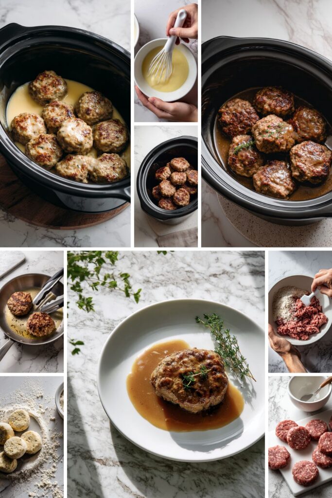 Crock Pot Beef Salisbury Steak