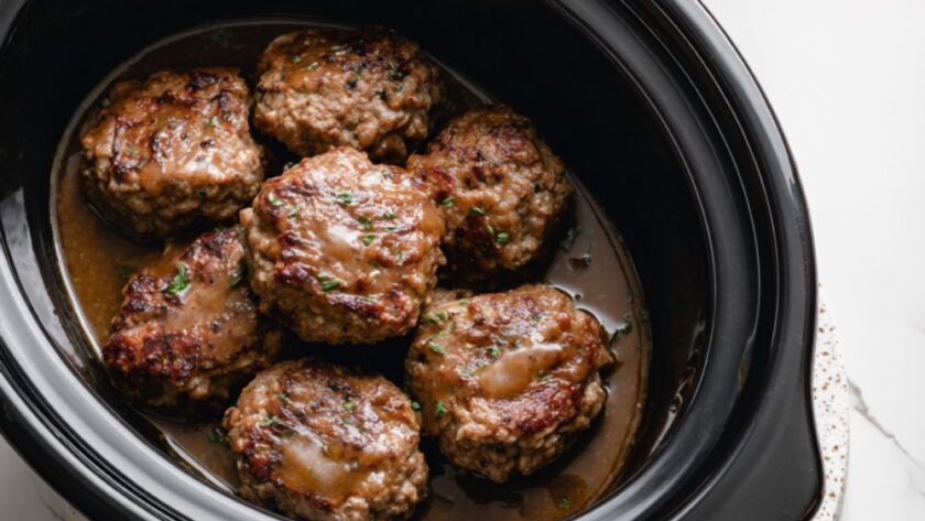 Crock Pot Beef Salisbury Steak