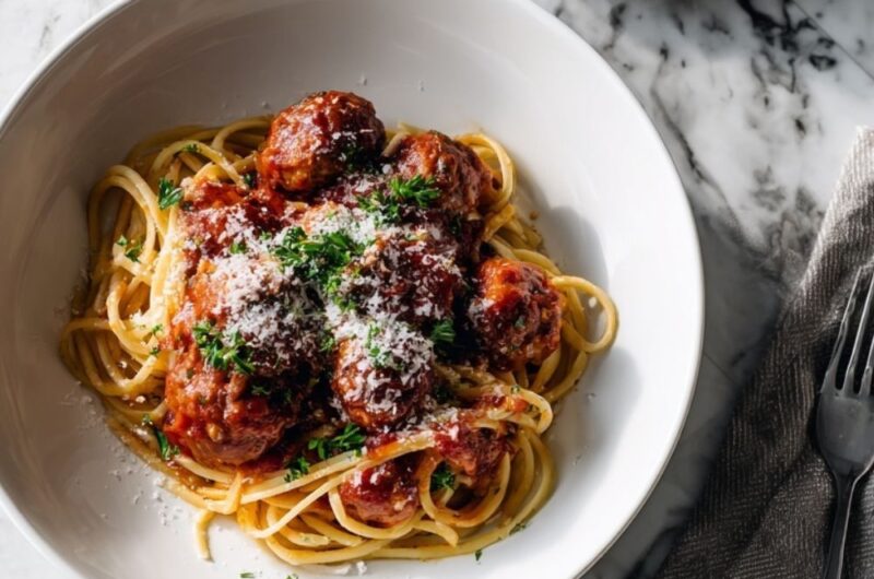 Crock Pot Beef Spaghetti And Meatballs