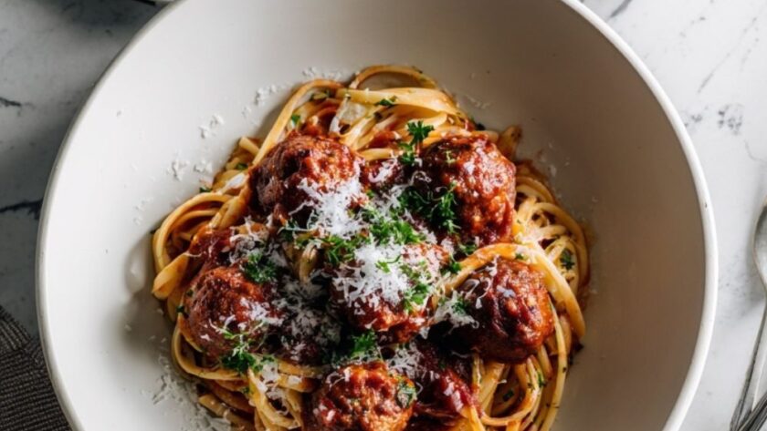 Crock Pot Beef Spaghetti And Meatballs