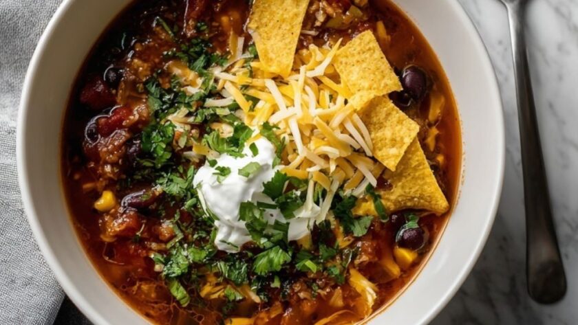 Crock Pot Beef Taco Soup