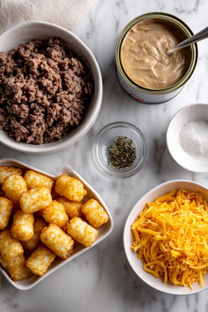 Crock Pot Beef Tater Tot Casserole