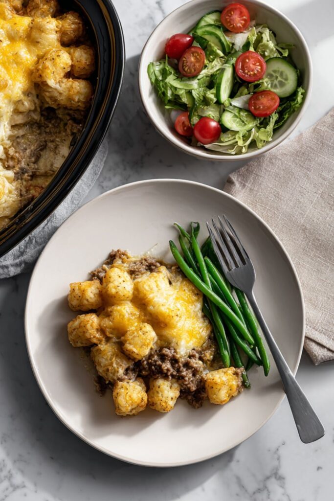 Crock Pot Beef Tater Tot Casserole