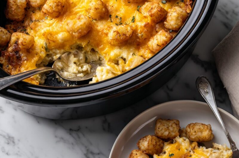 Crock Pot Beef Tater Tot Casserole