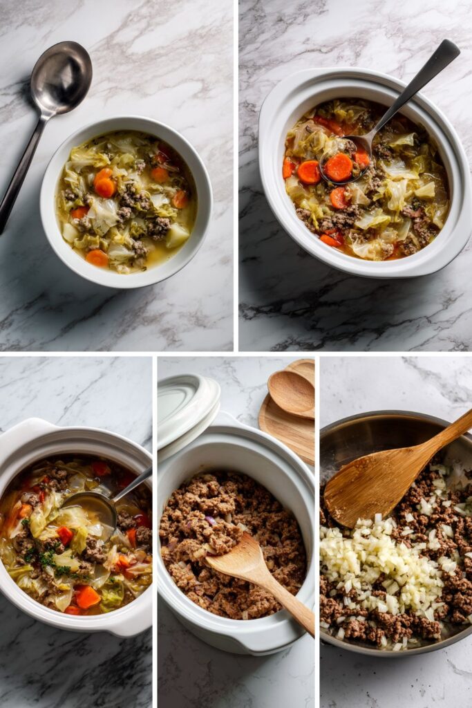 Crock Pot Cabbage Beef Soup