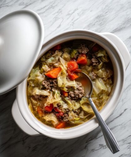 Crock Pot Cabbage Beef Soup