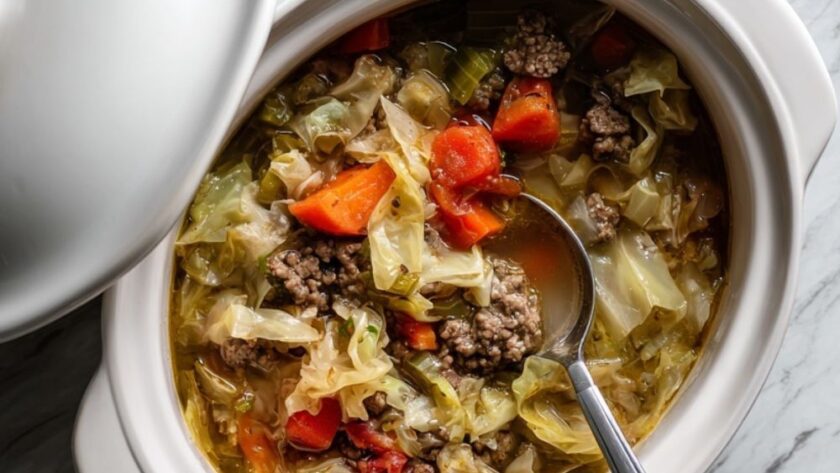 Crock Pot Cabbage Beef Soup