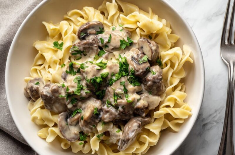 Crock Pot Creamy Celery Beef Stroganoff