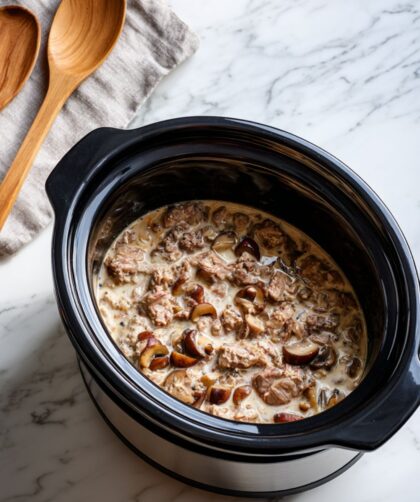 Crock Pot Creamy Celery Beef Stroganoff